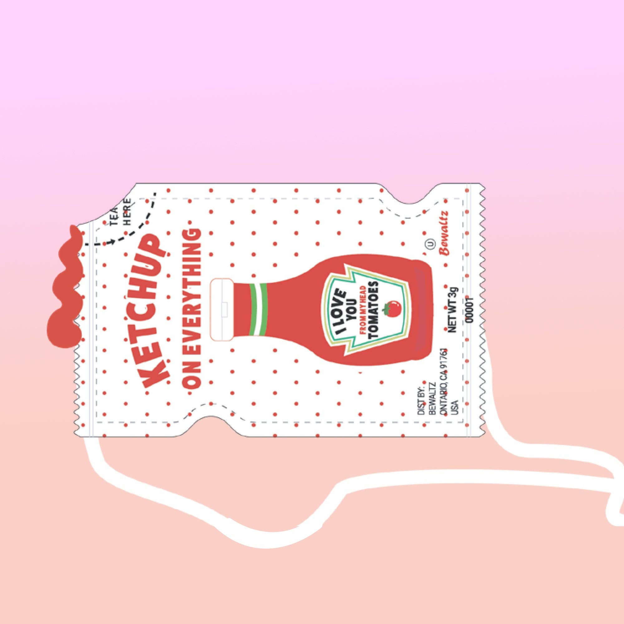Sauce Packet Crossbody Purse -Ketchup