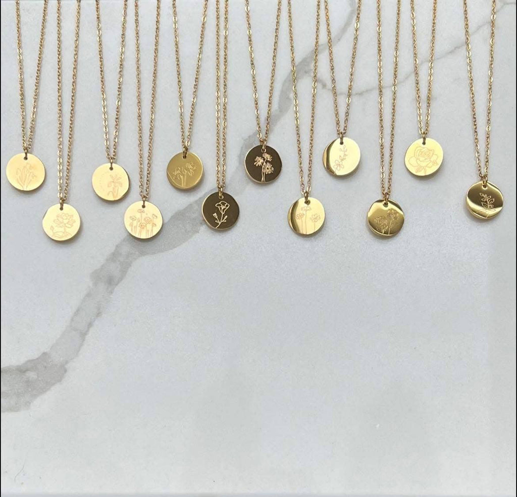 Birth Month Flower Necklace Jewelry: August