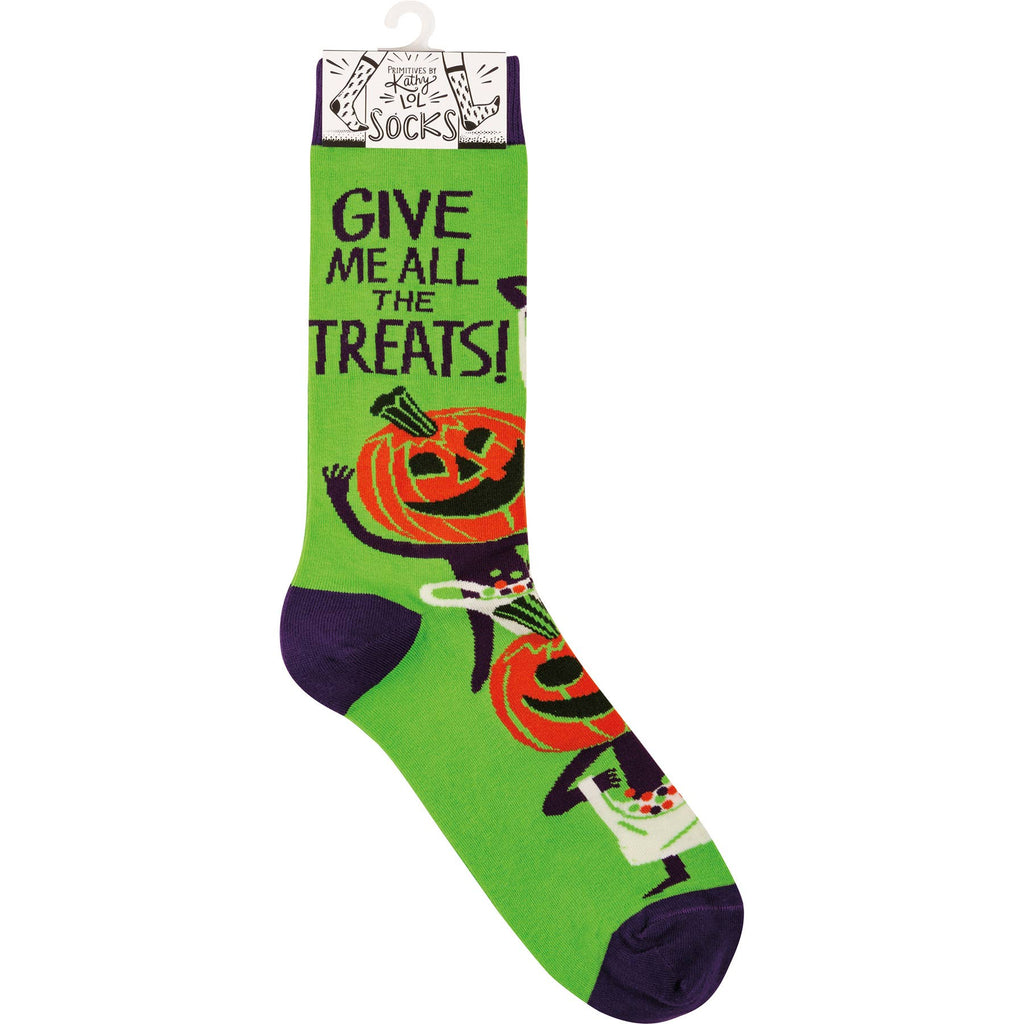 Give Me All The Treats Halloween Socks