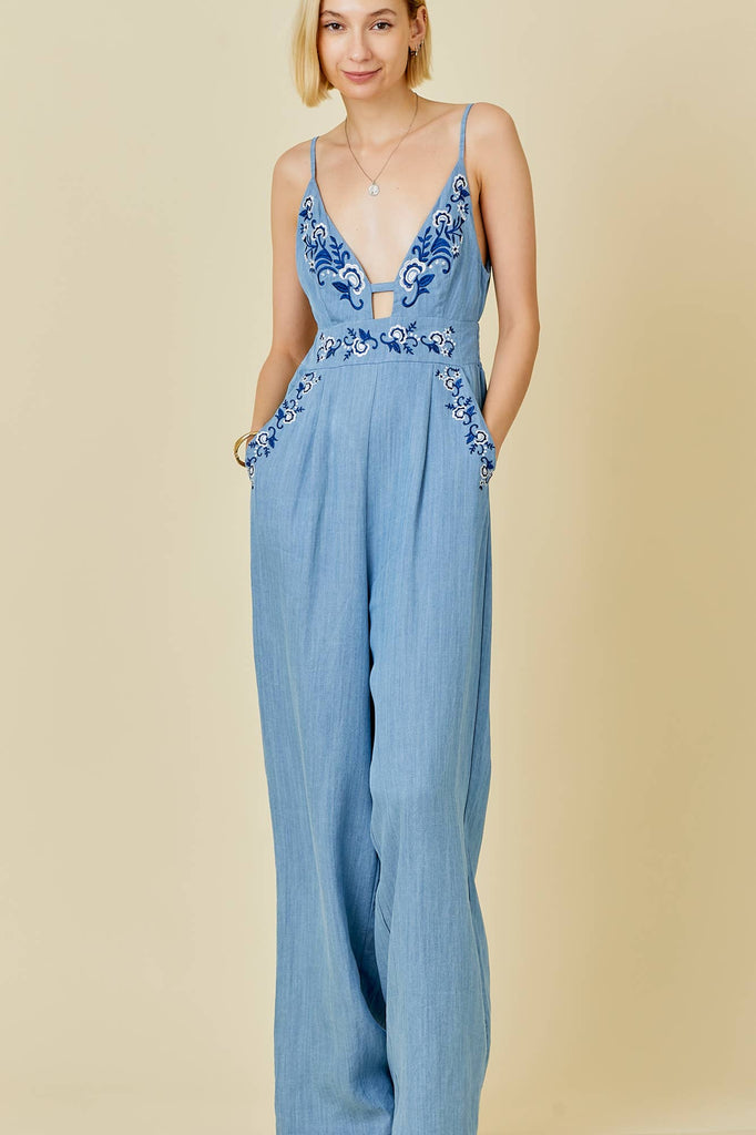 **SALE** Botanical Embroidered Jumpsuit