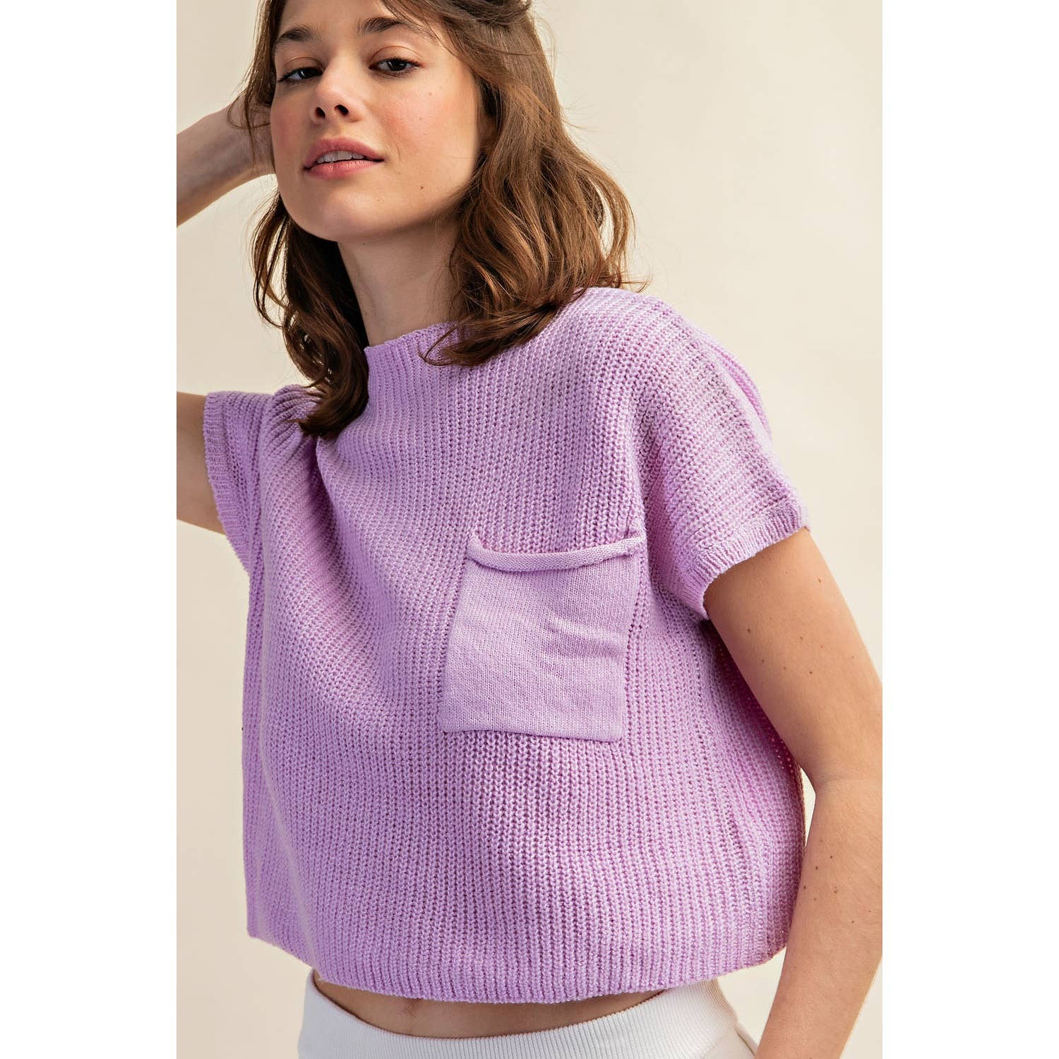 **SALE** Knit Sweater Top- Pastel Purple