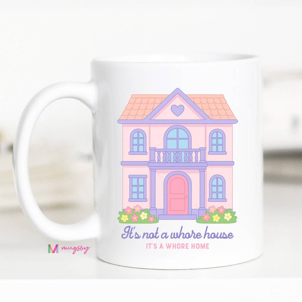 Whore House Funny Coffee Mug, Funny Mug, Adult Humor Mug: 15oz / All white