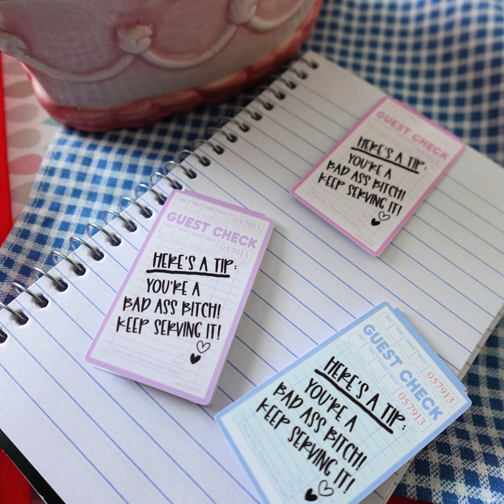 Guest Check: Here's a Tip| Magnetic Bookmark: Blue