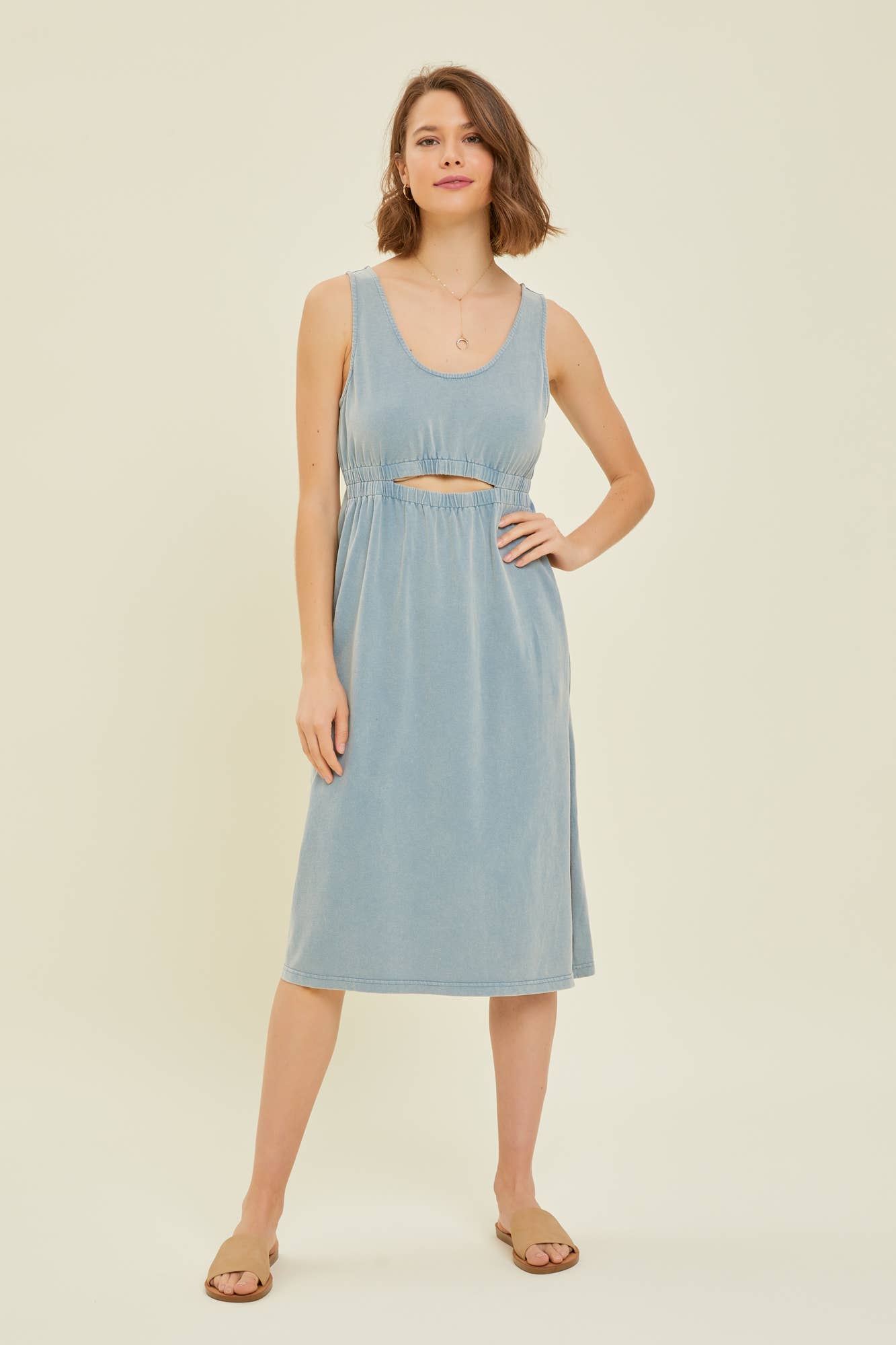 Light Sky Blue Mineral Wash Dress