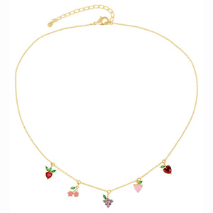 Colorful Fruit Pendant Clavicle Necklace