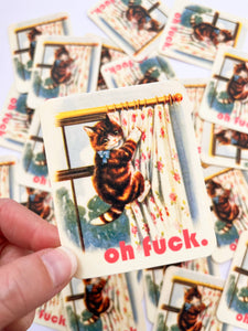 Oh Fuck Kitty Sticker - Funny Cat Decal