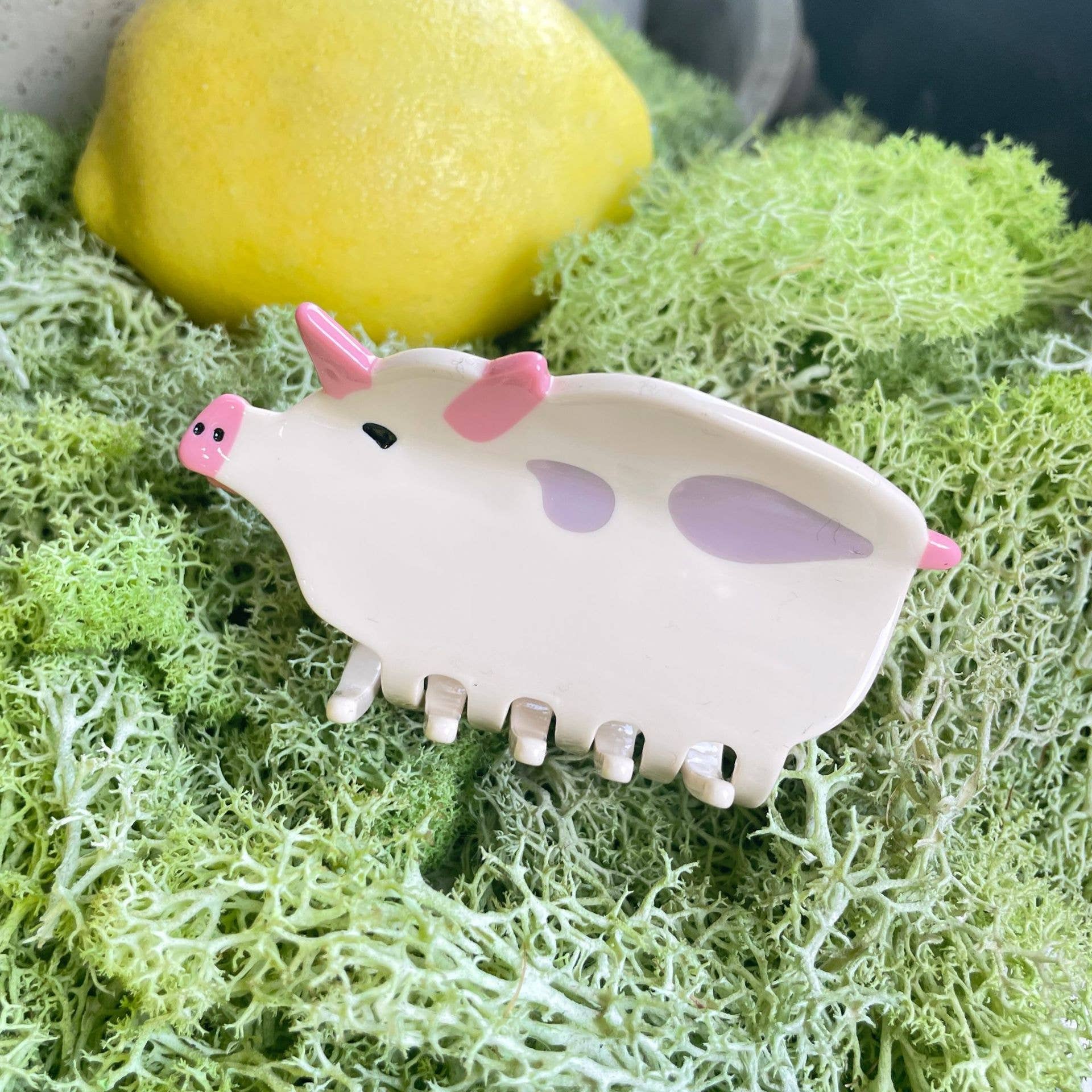 Farm Animal Pig Hair Claw Clip