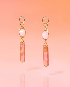 Pink Jade Earrings Neutral Post Earrings