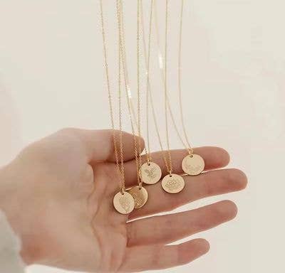 Birth Month Flower Necklace Jewelry: August