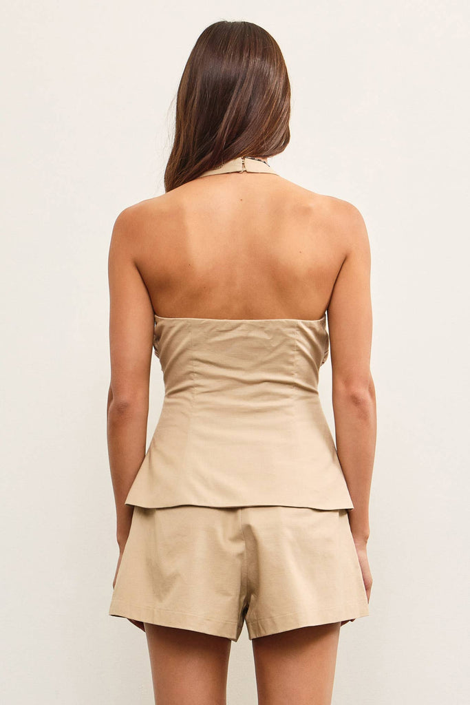 Taupe Glow Vest Romper