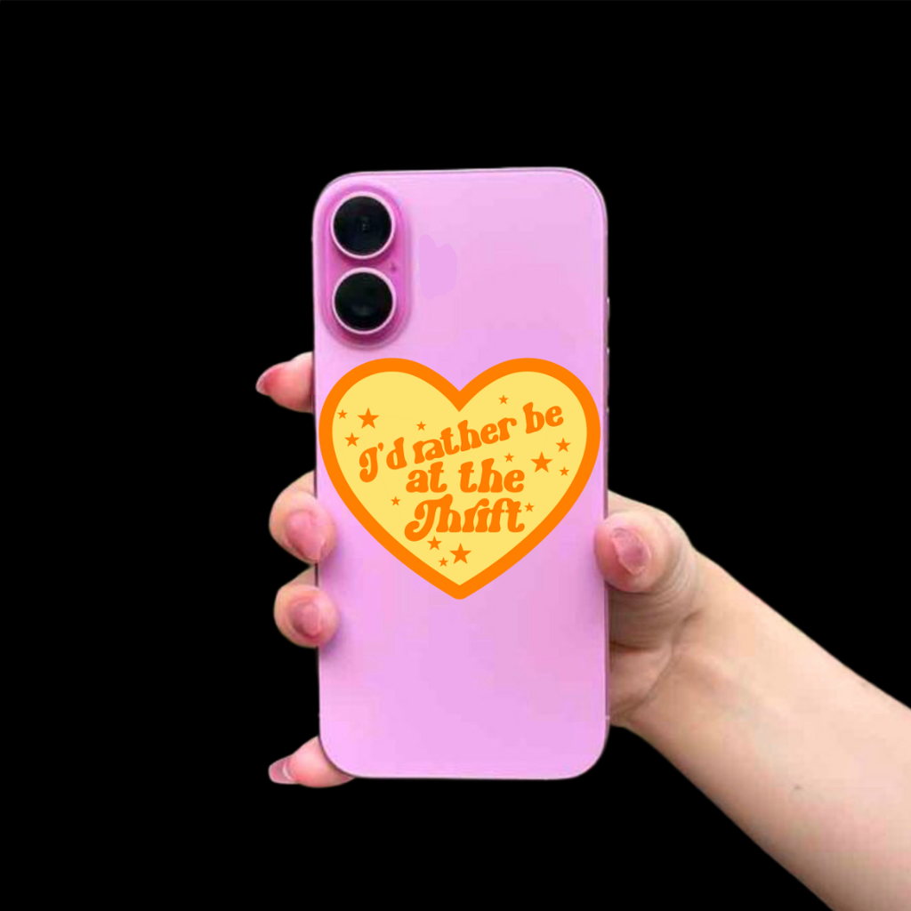 *SALE** I'd rather be at the thrift heart Sticker
