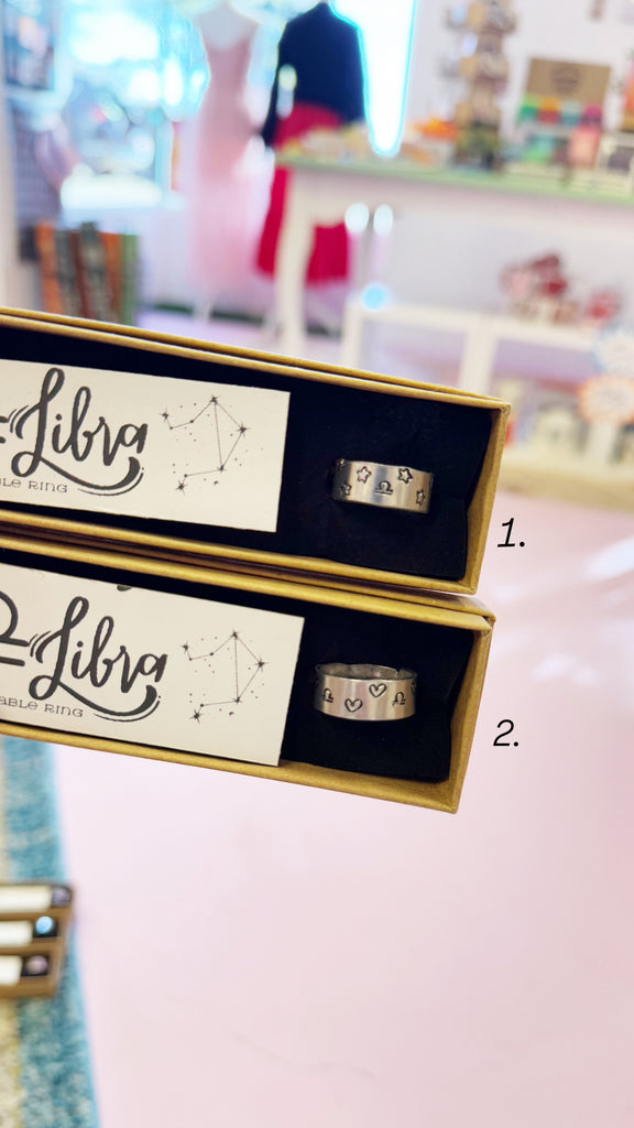 Wuby’s Wings Stamped Zodiac Rings