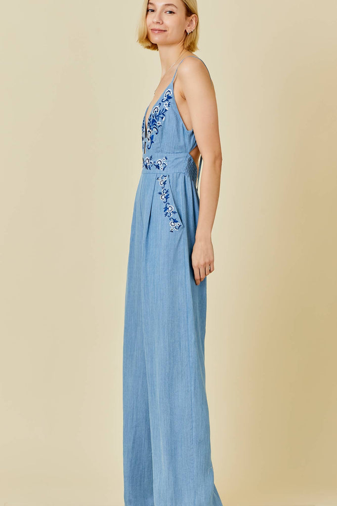 **SALE** Botanical Embroidered Jumpsuit