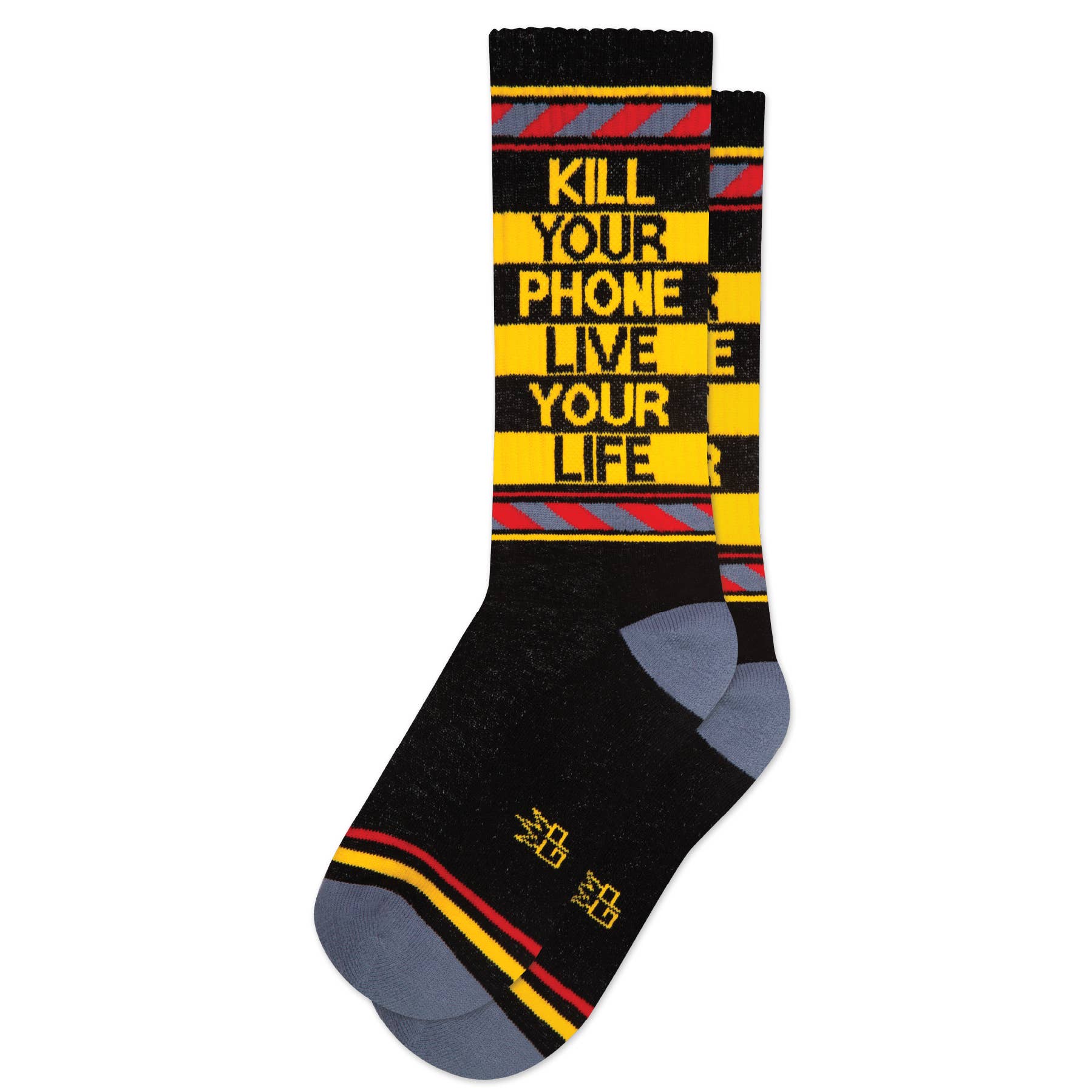 Kill Your Phone Live Your Life Gym Crew Socks