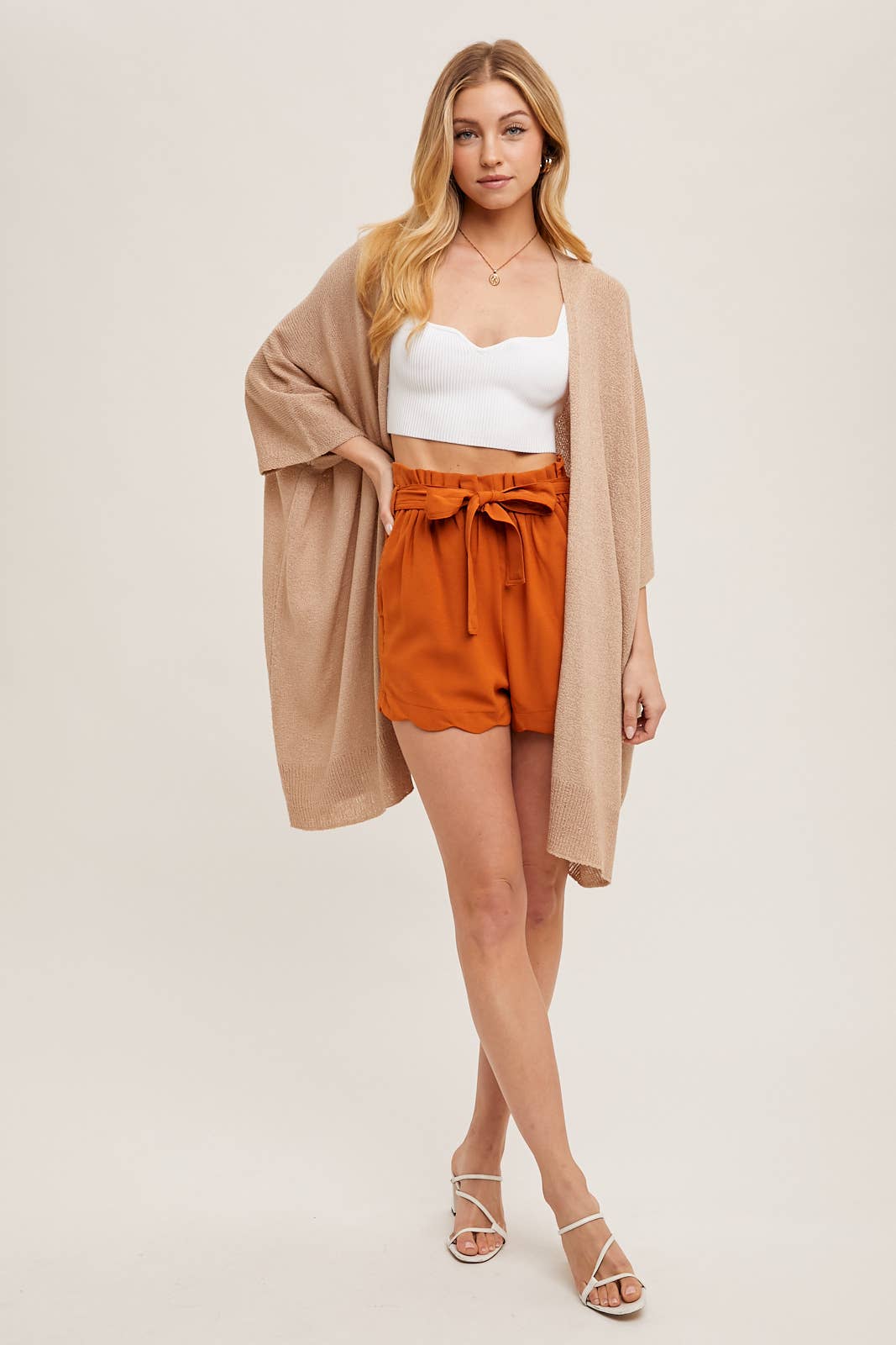 **SALE** Terracotta Scallop High Rise Shorts