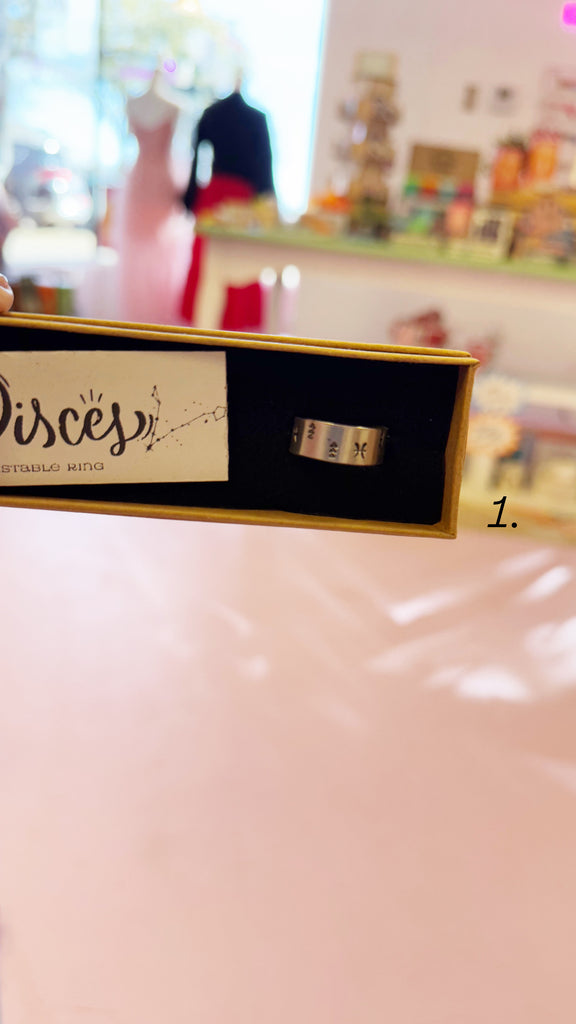 Wuby’s Wings Stamped Zodiac Rings