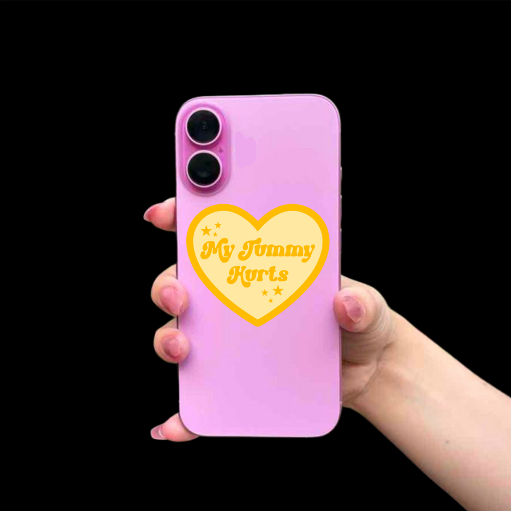 My tummy hurts heart Sticker