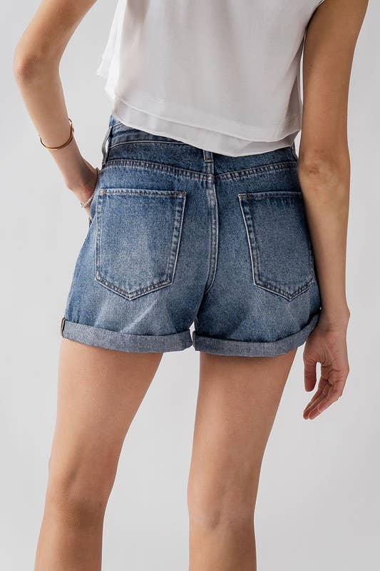 **SALE** Brewster High Waisted Paper Bag Denim Shorts