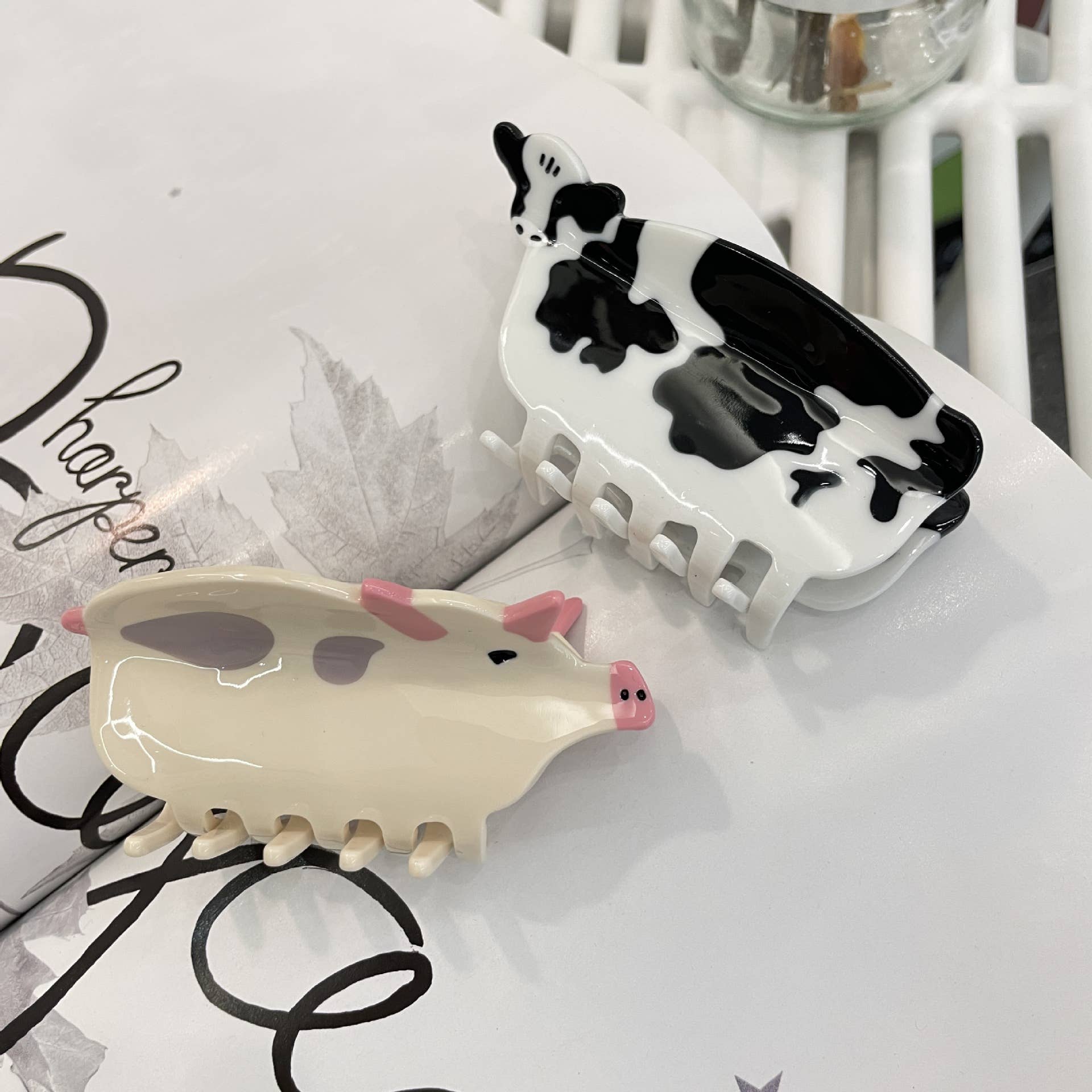 Farm Animal Pig Hair Claw Clip