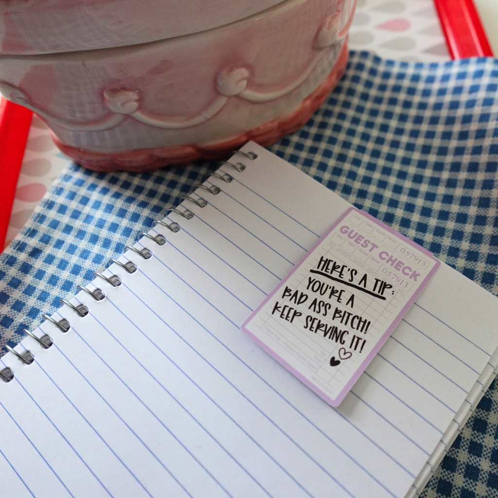 Guest Check: Here's a Tip| Magnetic Bookmark: Blue