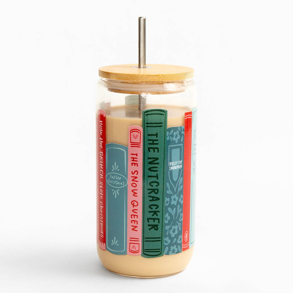 Holiday / Christmas Books Movies Glass Can Cup