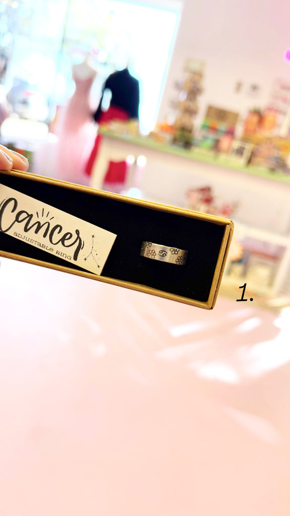 Wuby’s Wings Stamped Zodiac Rings