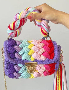 Colorful Crochet Mini Hand Bag Purse