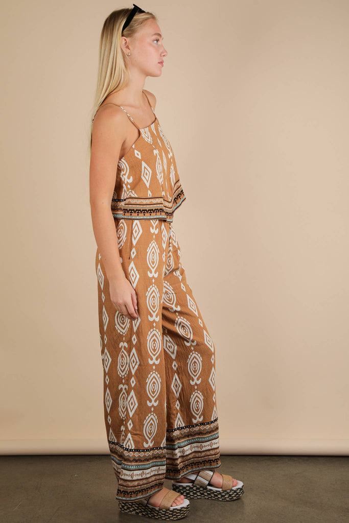Jackie Scarf Boarder Printed Woven Top & Pants 2-Piece Set