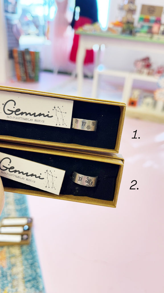 Wuby’s Wings Stamped Zodiac Rings