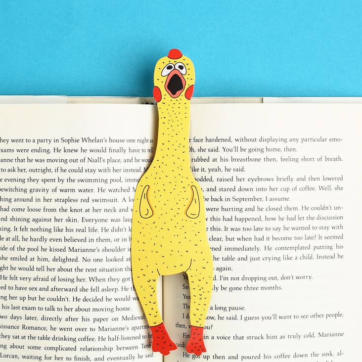 Rubber Chicken Bookmark (it's die cut!)