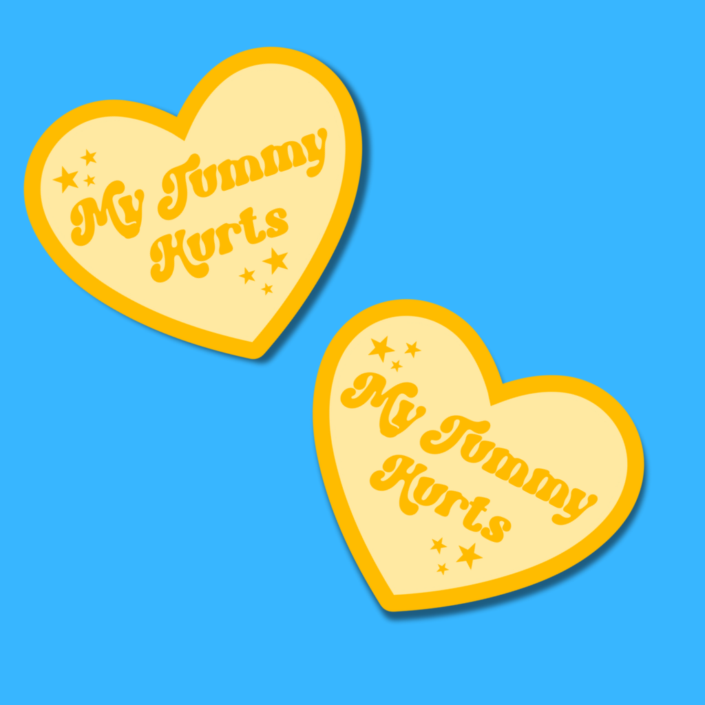 My tummy hurts heart Sticker