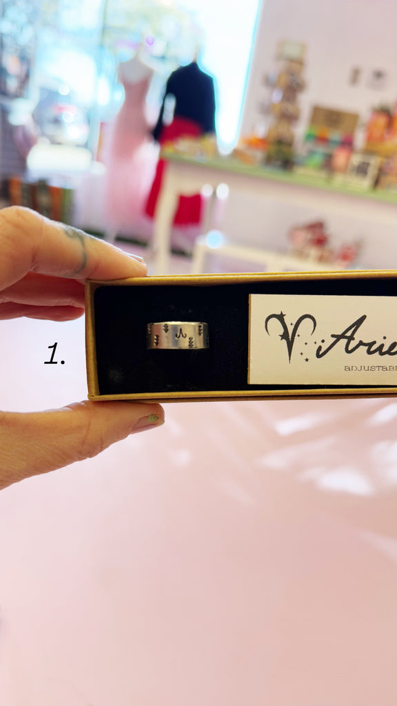 Wuby’s Wings Stamped Zodiac Rings