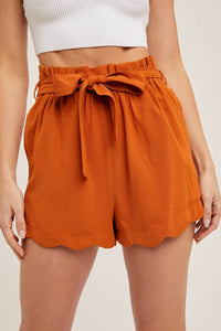 **SALE** Terracotta Scallop High Rise Shorts