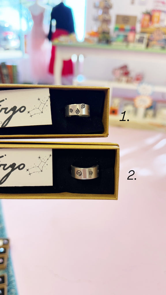 Wuby’s Wings Stamped Zodiac Rings