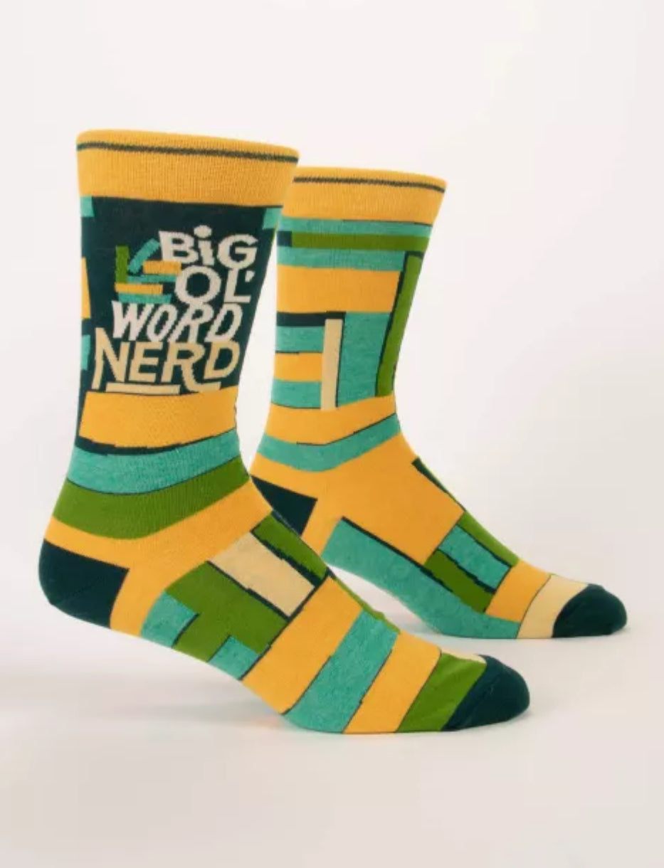 Blue Q Big Ol’ Word Nerd Men’s Socks