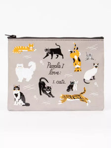 Blue Q People I Want to Meet: Cats Zipper Pouch