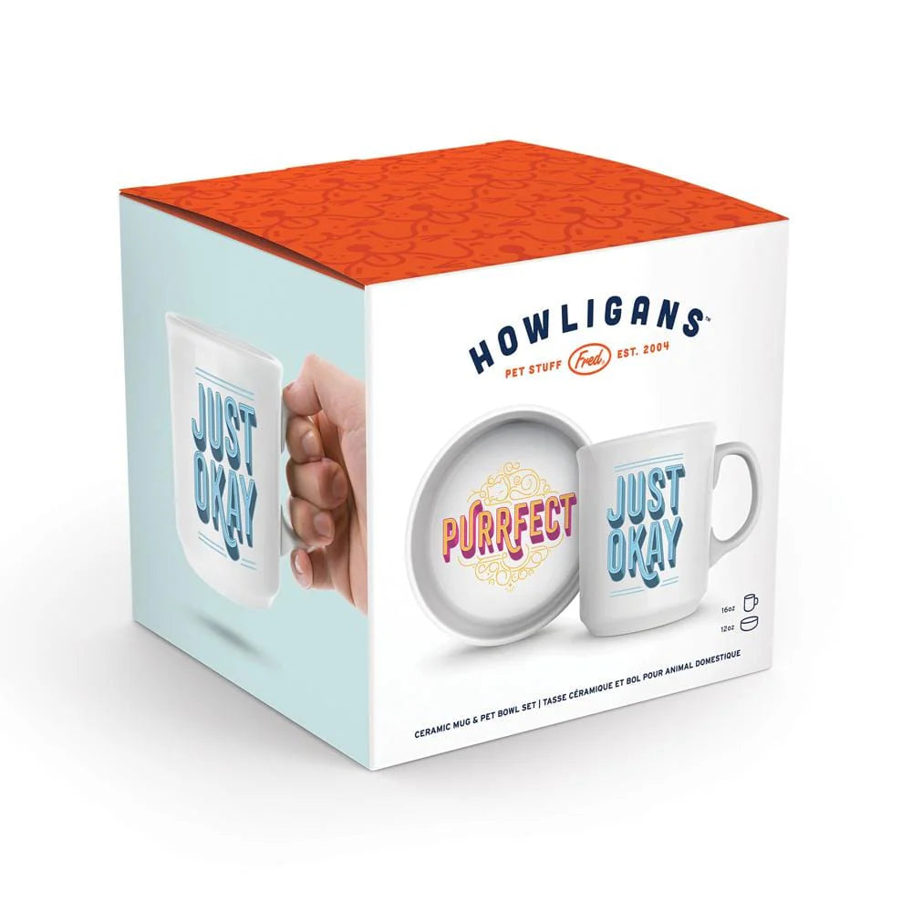 FRED Howligans Ceramic Mug & Cat Bowl Set