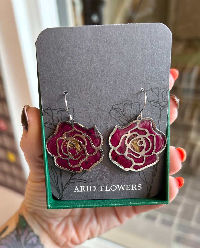 Arid Flower’s by Angie - Gold Plated/Sterling Silver Rose Earring’s