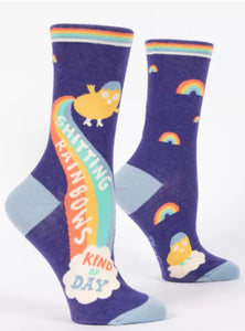 Blue Q Shitting Rainbow’s Kind of Day Women's Socks