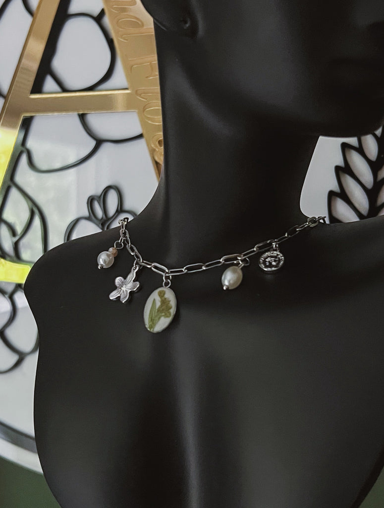 Arid Flower’s by Angie - Silver/Gold Charm Choker/Necklace