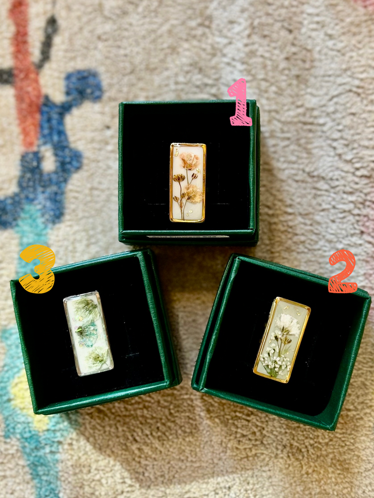 Arid Flower's by Angie- Rectangle Gold/Silver