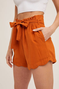 **SALE** Terracotta Scallop High Rise Shorts