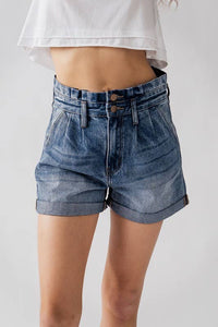 **SALE** Brewster High Waisted Paper Bag Denim Shorts