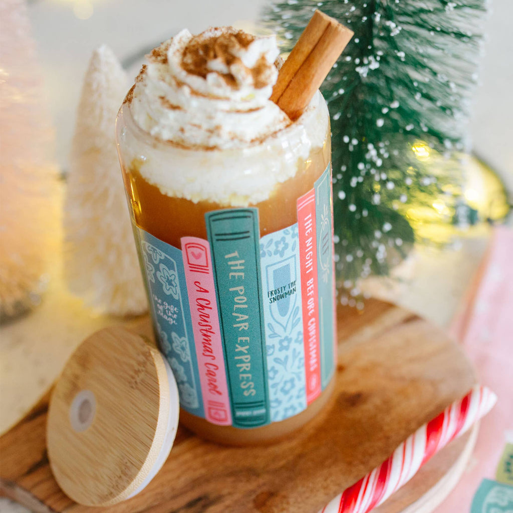 Holiday / Christmas Books Movies Glass Can Cup