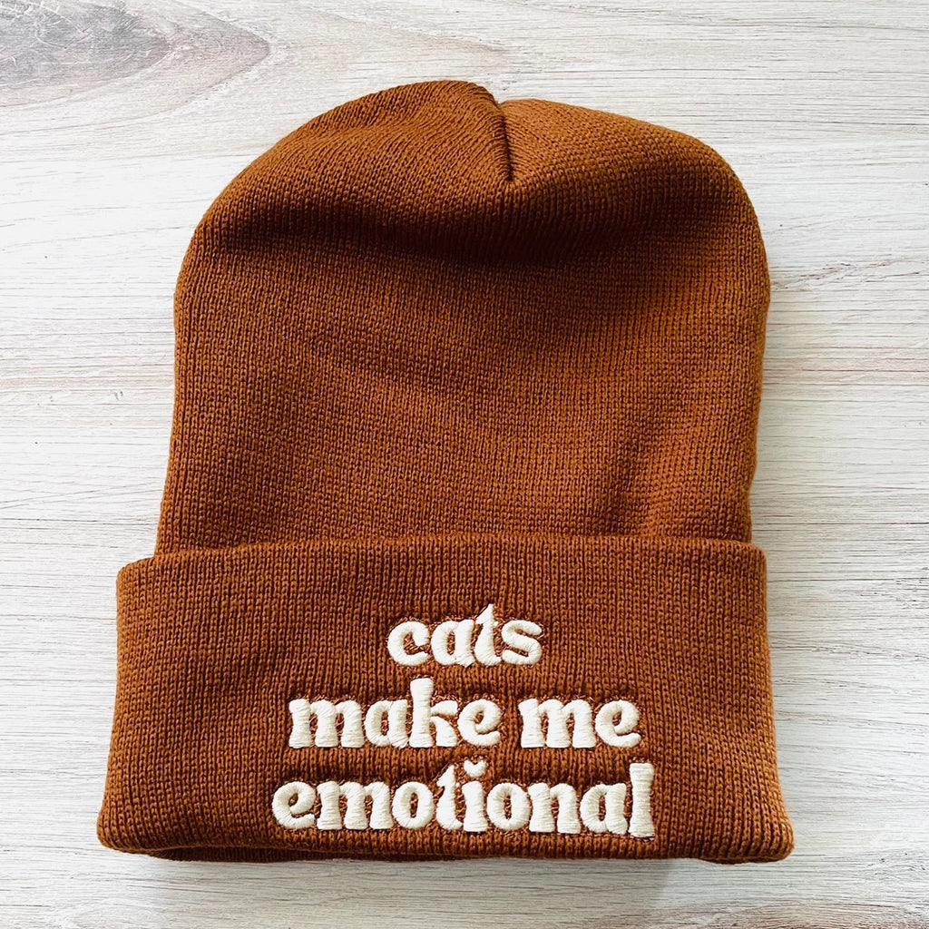**SALE** Cats make me emotional knit beanie hat