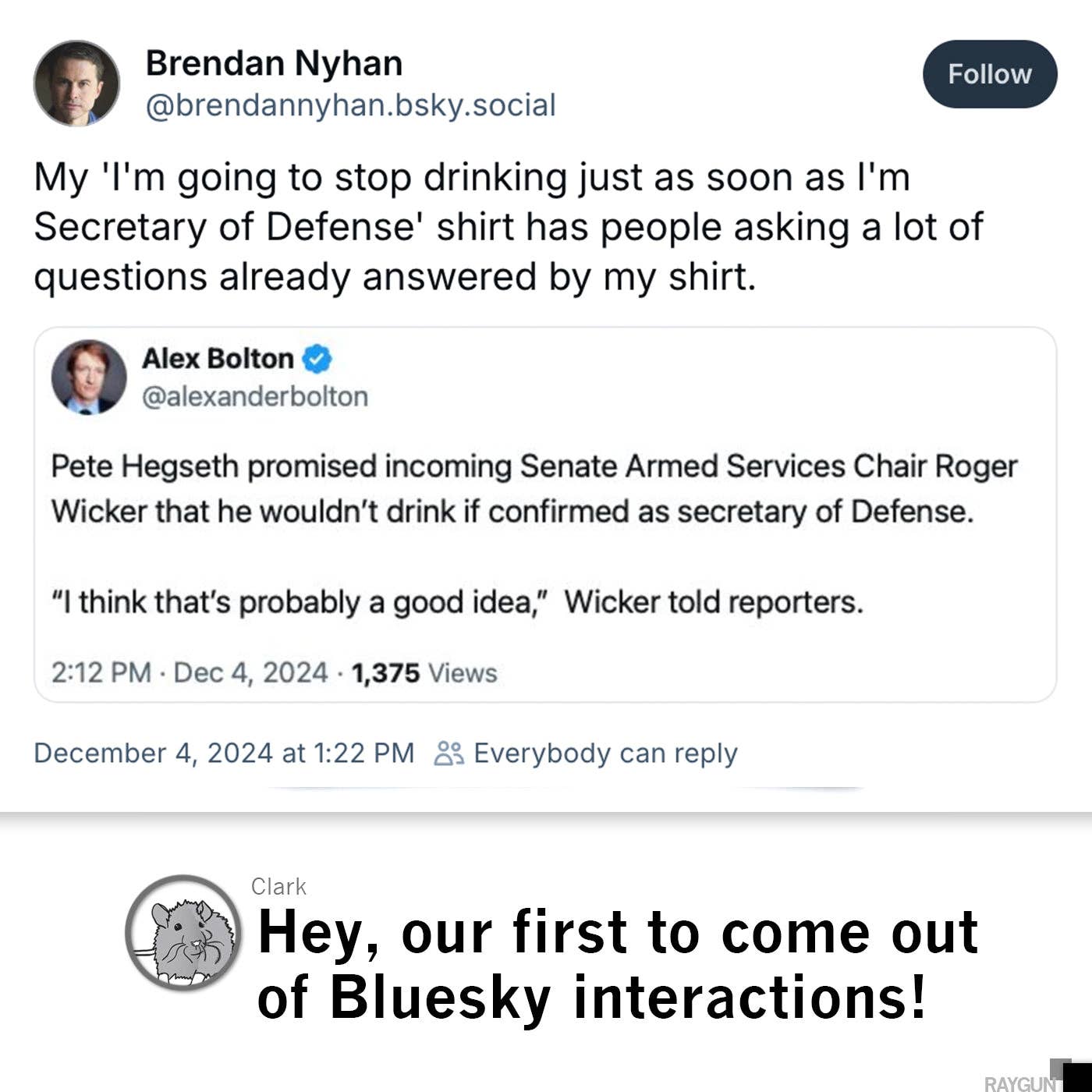 Secretary of Defense Drinking: Pete Hegseth