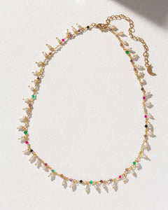 **SALE** Lily of the Valley Collar Necklace - Genuine Multistone & Pe