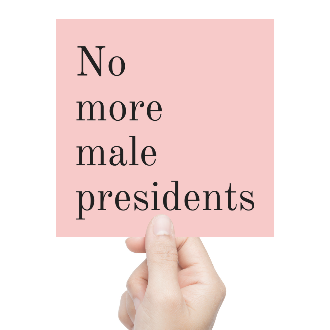 No More Male Presidents Vinyl Weatherproof Sticker in Blush