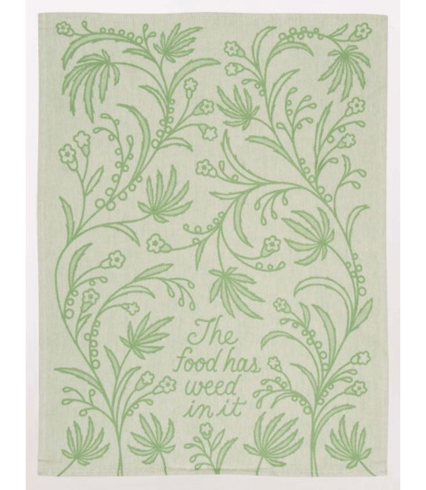 **SALE** Blue Q Food has weed in it woven dish towel