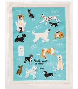 Blue Q People I want to meet: dogs dish towel